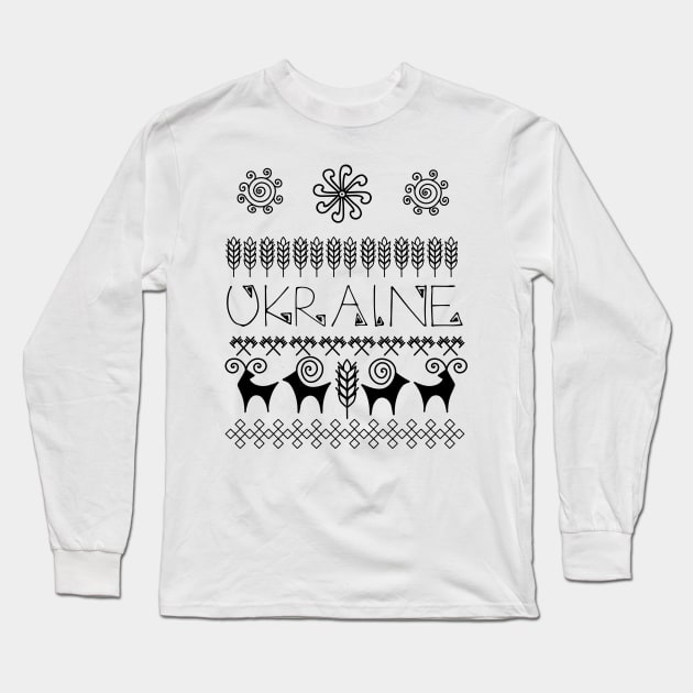 Ukrainian Ethnic Long Sleeve T-Shirt by Myartstor 